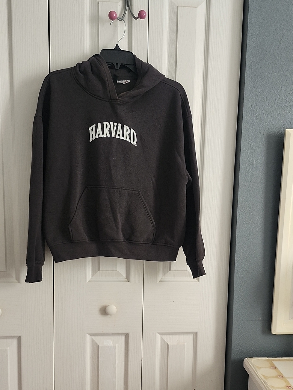 Harvard Black Hoodie with White Logo